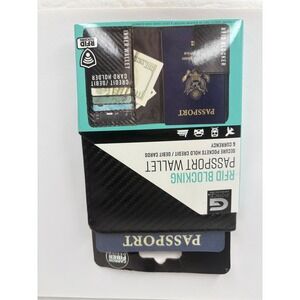 G Force RFID Blocking Passport Wallet Carbon Fiber Design  Card Holder Currency